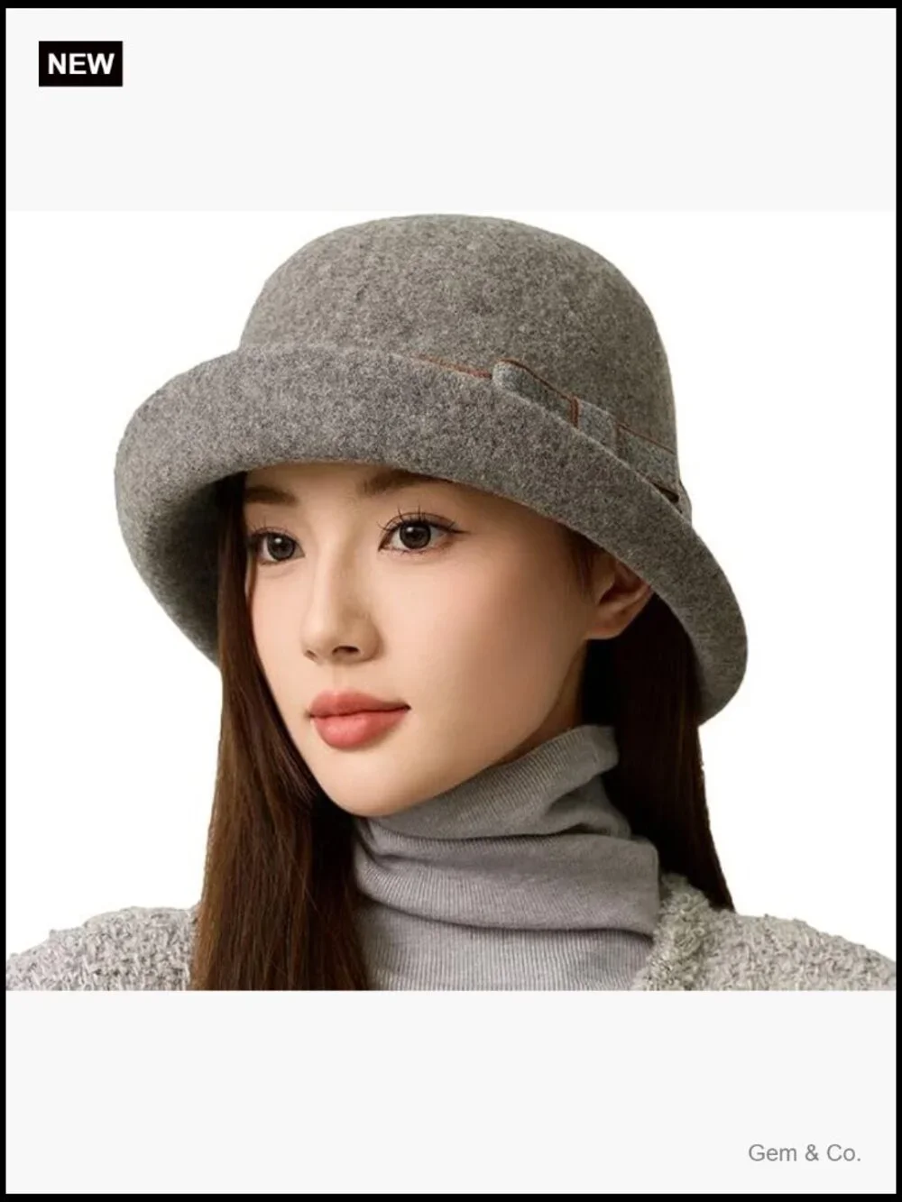 Vintage Felt Cloche Hat Winter Fall Solid Fedora Bucket Cap Elegant Bowler